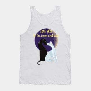 Love you to the moon and back cats print Tank Top